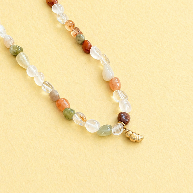 Cherry Blossom Agate Necklace - Natural Stone Jewelry