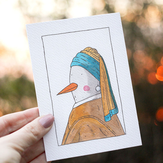 Goose with a Pearl Earring Postcard