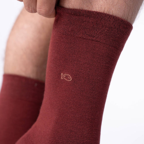 Bamboo Socks - Burgundy - One size: 41/46 - Harman Shop & Atelier