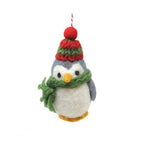 Viltdecoratie - Pinguïn Kerstdecoratie: Rood/Groen