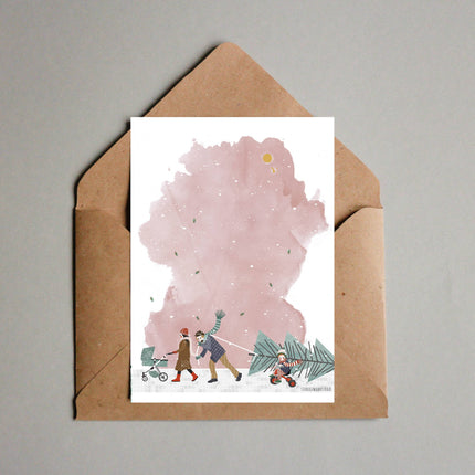 Postcard - Christmas - Walking - Harman Shop & Atelier