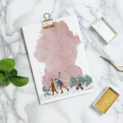 Postcard - Christmas - Walking - Harman Shop & Atelier