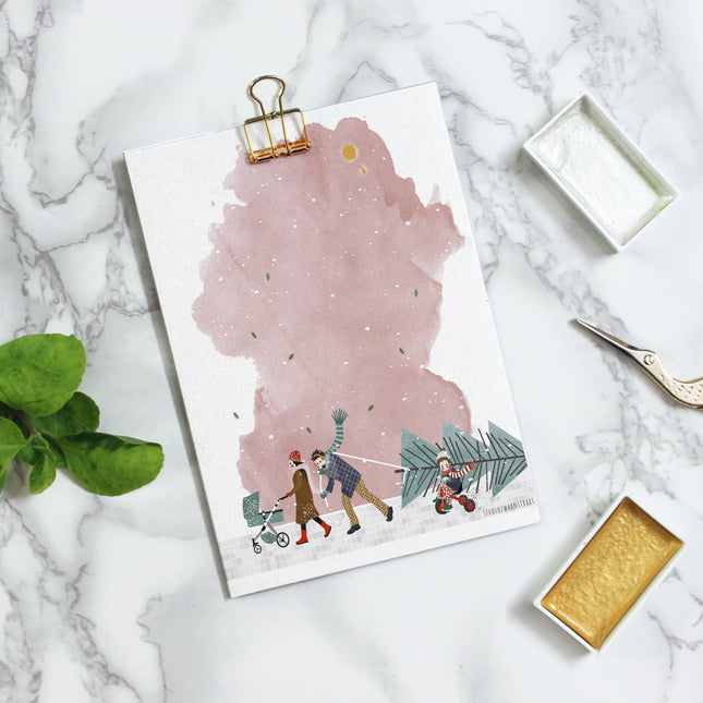 Postcard - Christmas - Walking - Harman Shop & Atelier