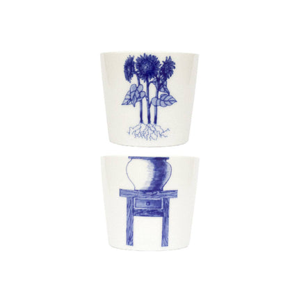 Handgemaakte porseleinen kopjesset - Bonsai - Zonnebloem - 175 ml
