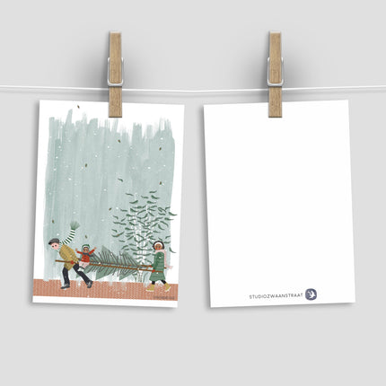 Postcard - Christmas - How to get that tree - Harman Shop & Atelier