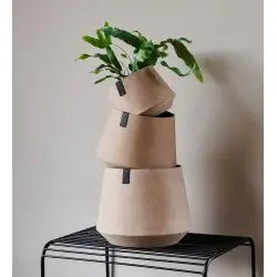 Handgemaakte waterdichte bloempot - 100% gerecycled papier - Lichtbruin