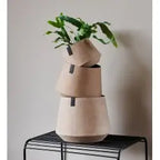 Handgemaakte waterdichte bloempot - 100% gerecycled papier - Lichtbruin