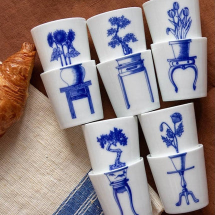 Handcrafted Porcelain Cup Set - Bonsai - Banyan - 90mL