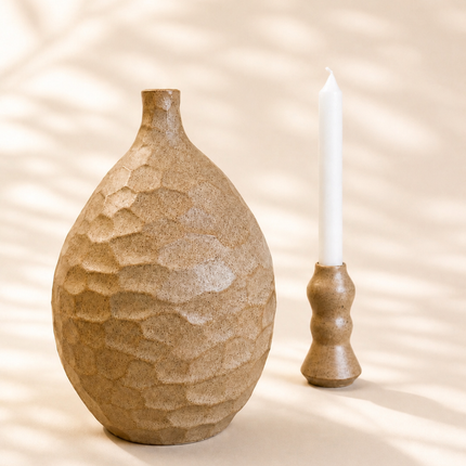 Handmade Ceramic Ball Vase - Facet Series