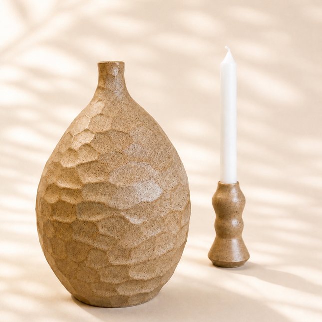 Handmade Ceramic Ball Vase - Facet Series