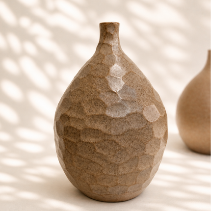 Handmade Ceramic Ball Vase - Facet Series