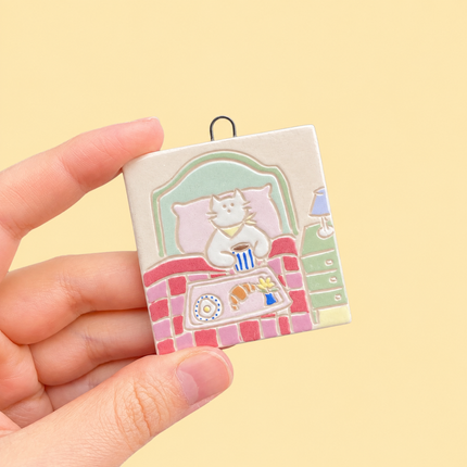 Breakfast in Bed - Ceramic Wall Hanging