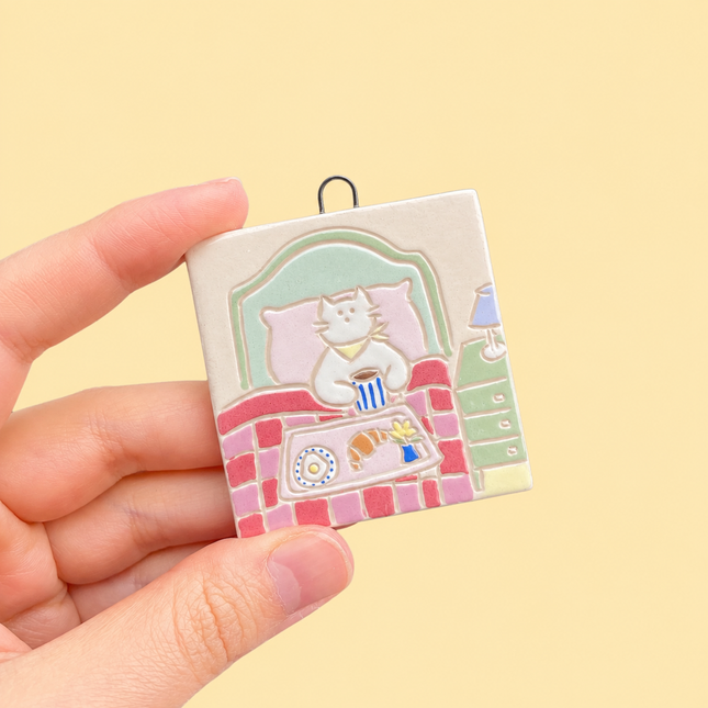 Breakfast in Bed - Ceramic Wall Hanging