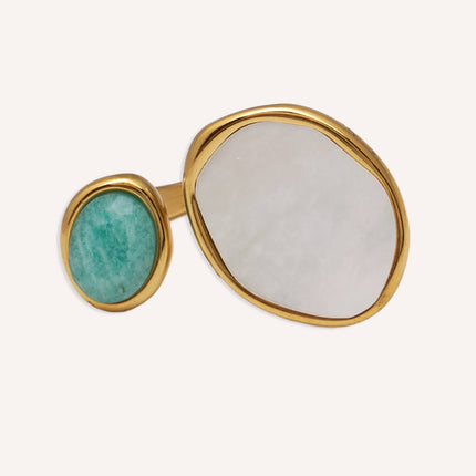 Adjustable Ring with Mineral Stones