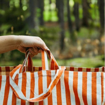 Organic Tote Large - Stripes - Brown - Harman Shop & Atelier