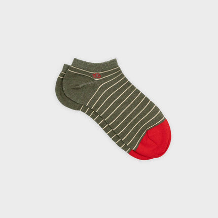 Cotton Socks - Khaki, Beige Striped - One size: 41/46