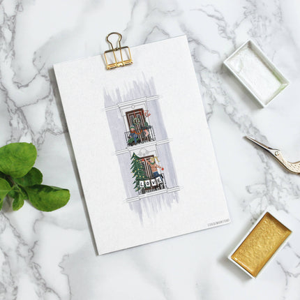 Postcard - Christmas Balcony - Harman Shop & Atelier