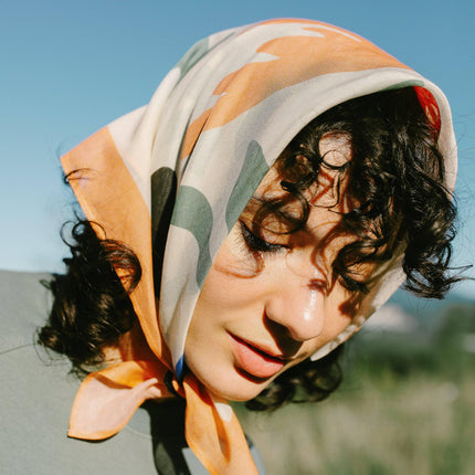 Silk & Cotton Scarf - Forest Day