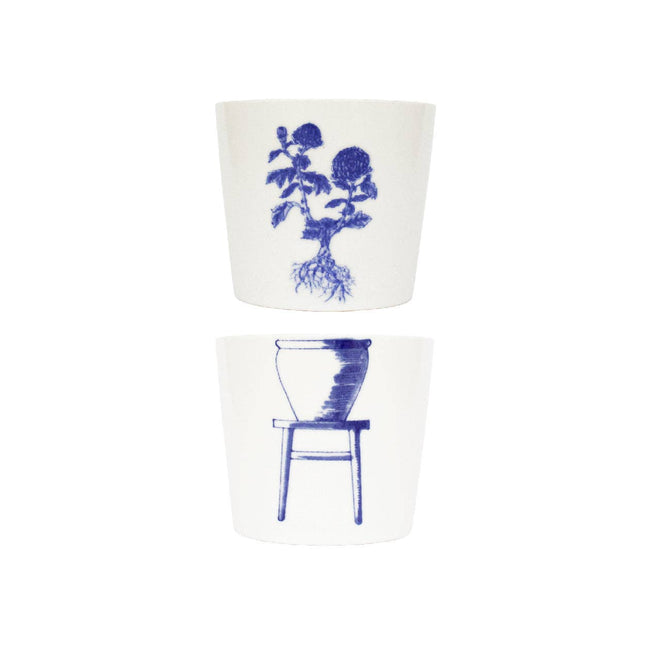 Handcrafted Porcelain Cup Set - Bonsai - Chrysant - 175mL