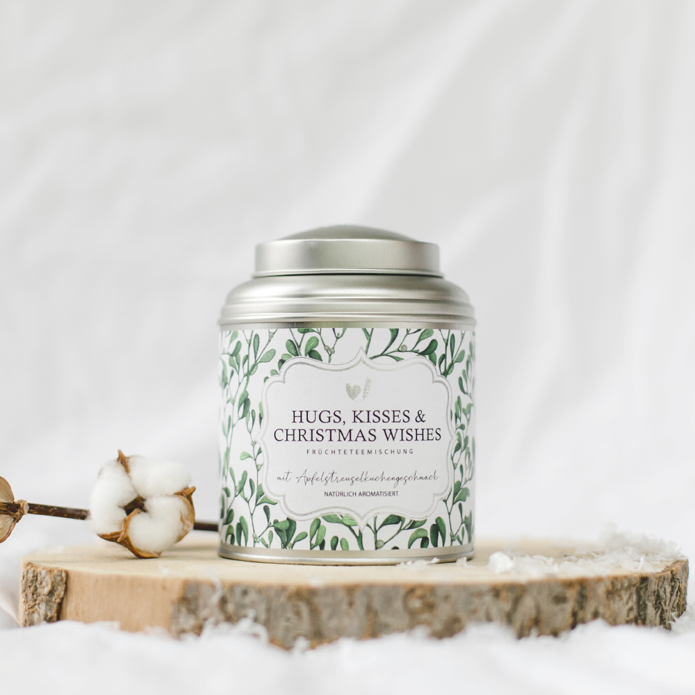 Fruit Tea Blend with Apple Crumble Cake Flavor - Hugs, Kisses & Christmas Wishes