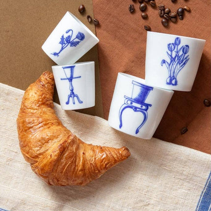 Handcrafted Porcelain Cup Set - Bonsai - Banyan - 90mL