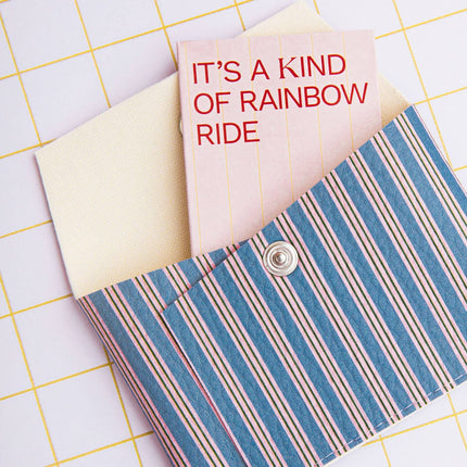 Card holder - Blue and Pink Stripes 