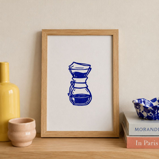 Chemex Linocut Print