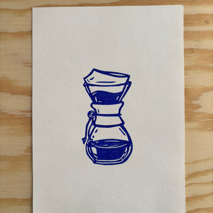 Chemex Linocut Print