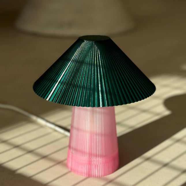 Table Lamp - Straight Shroom - Pink & Green - Harman Shop & Atelier