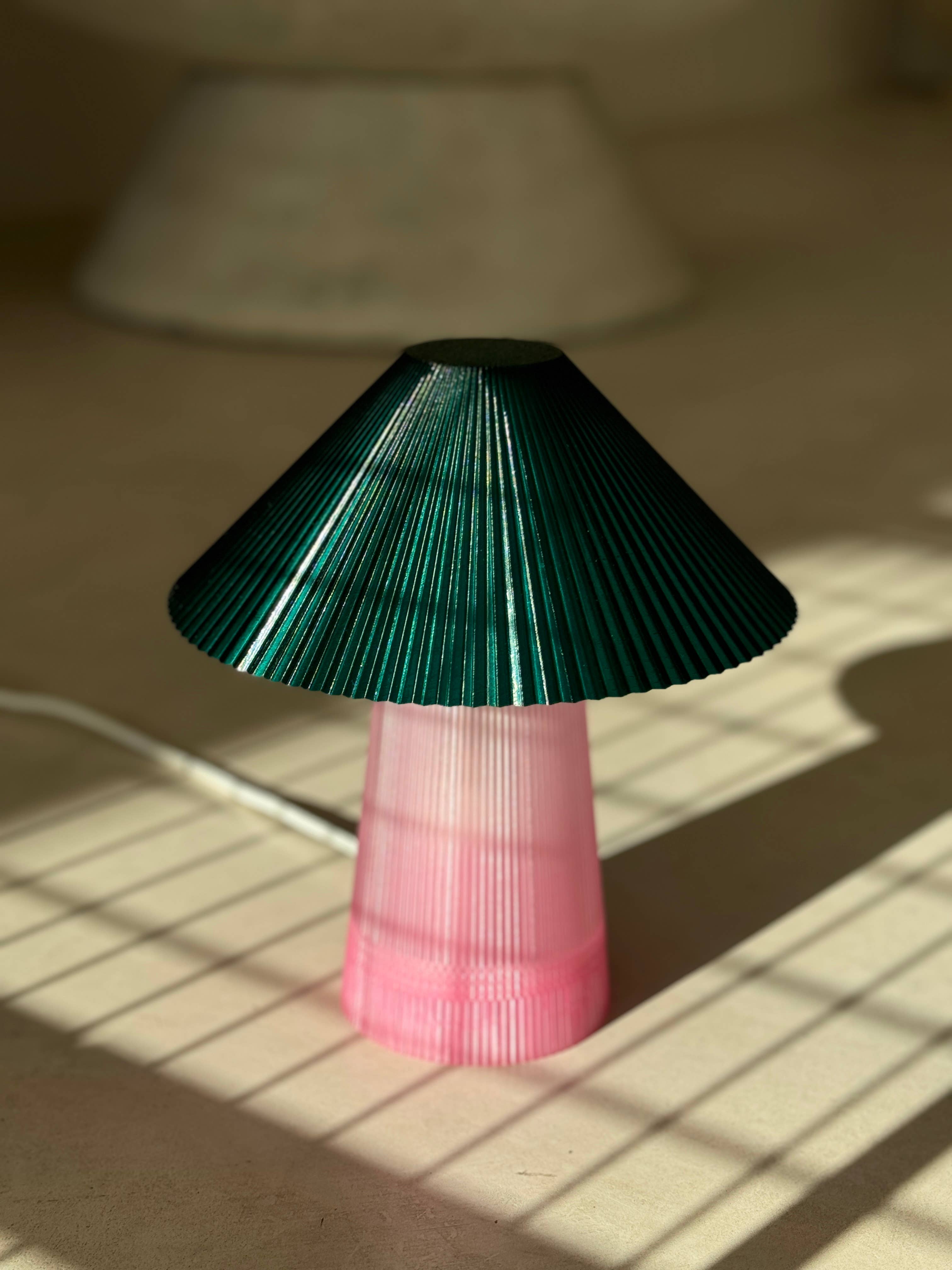 Coast Fig - Table Lamp - Straight Shroom - Pink & Green