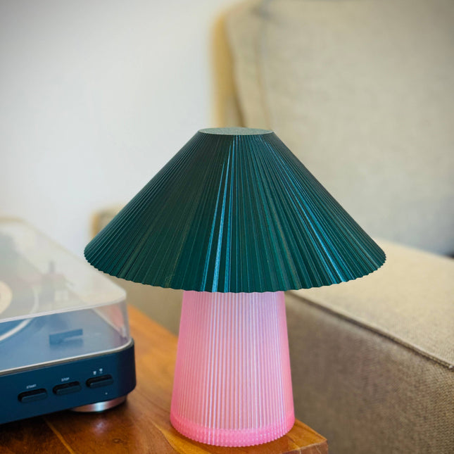 Table Lamp - Straight Shroom - Pink & Green - Harman Shop & Atelier