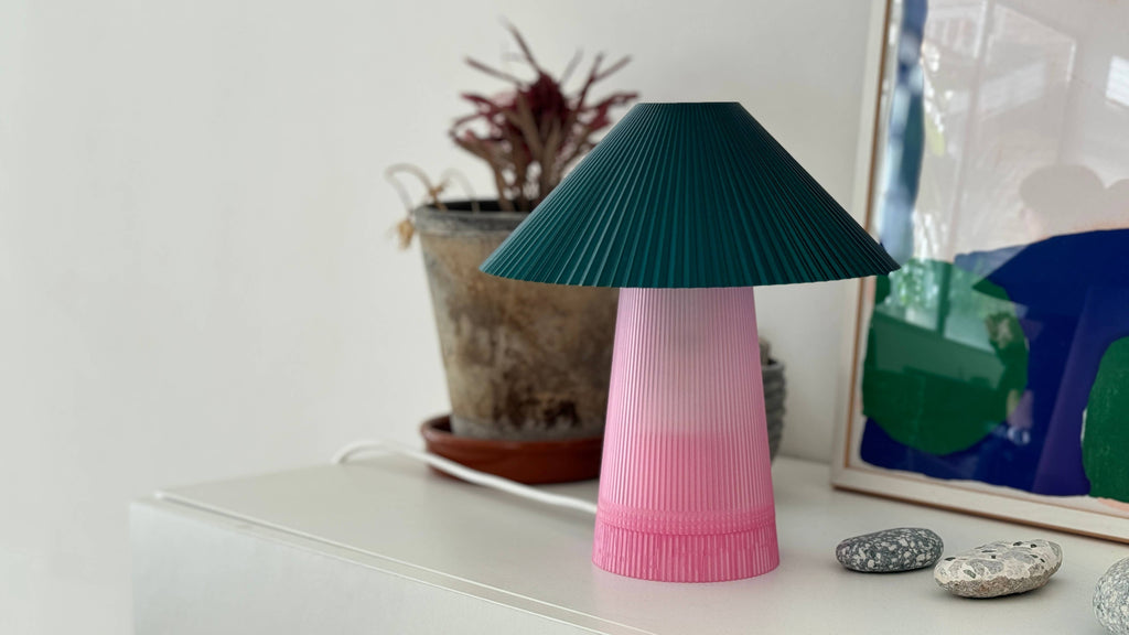 Coast Fig - Table Lamp - Straight Shroom - Pink & Green