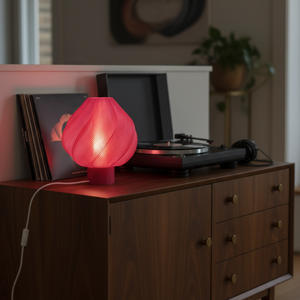 Table Lamp - Wavy shell - Raspberry red - Harman Shop & Atelier