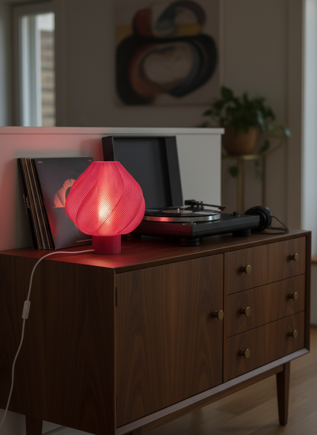 Table Lamp - Wavy shell - Raspberry red - Harman Shop & Atelier