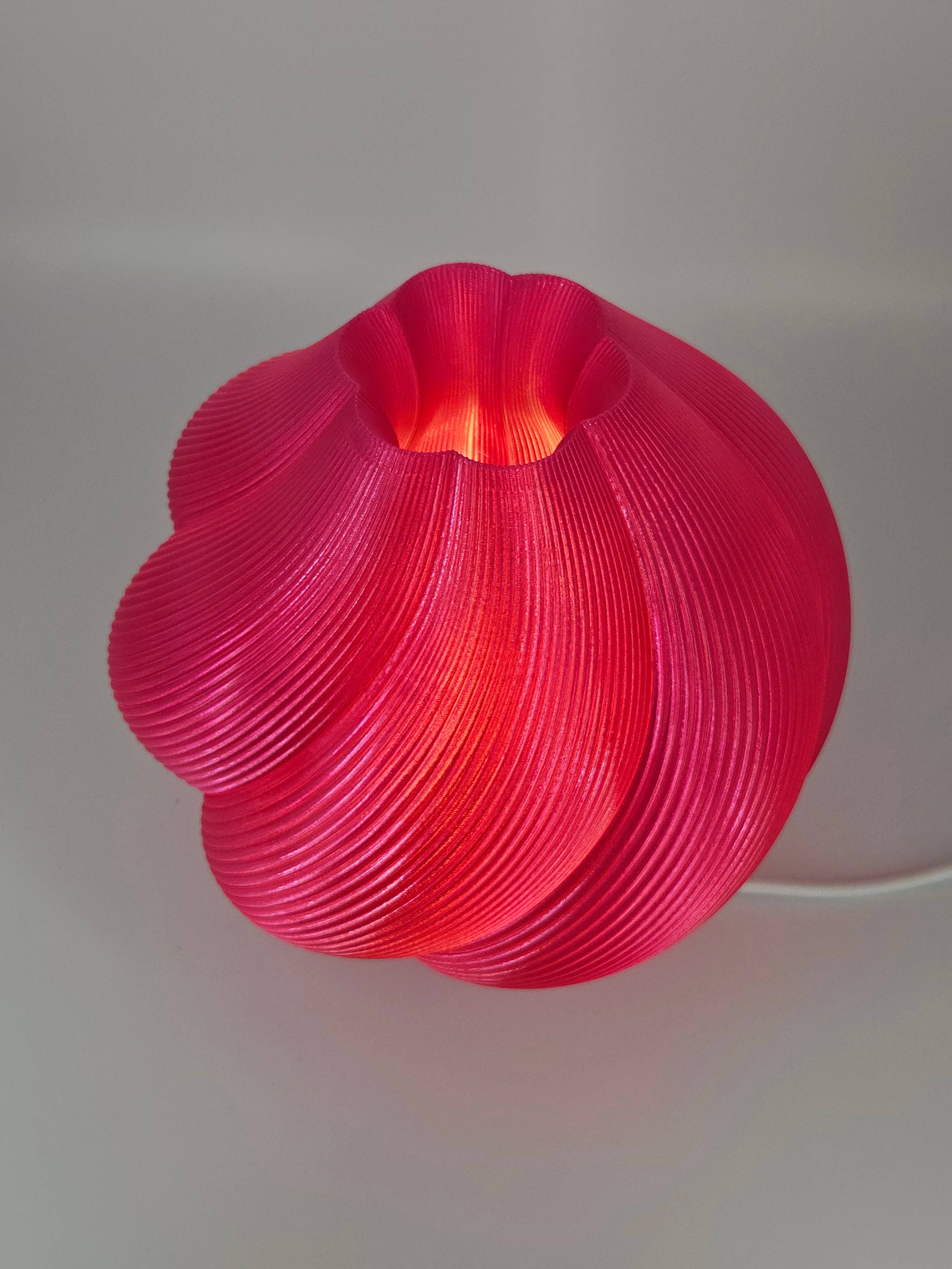 Coast Fig - Table Lamp - Wavy shell - Raspberry Red