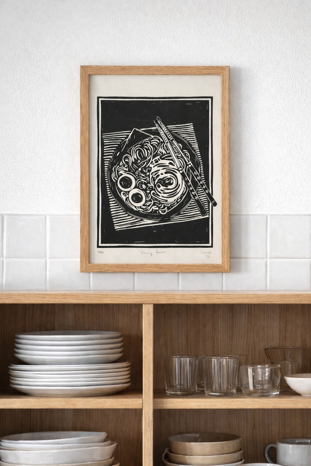 “Craving Ramen” Linoprint