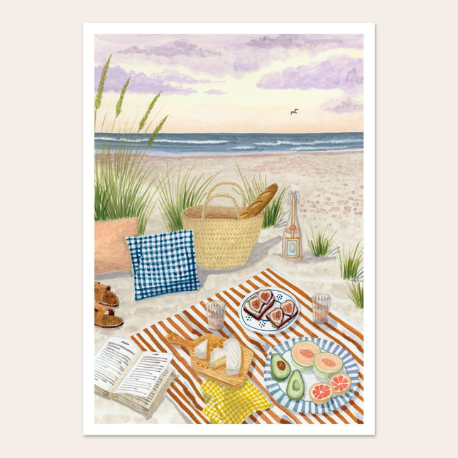 Poster - Beach Picnic - A4 - Harman Shop & Atelier