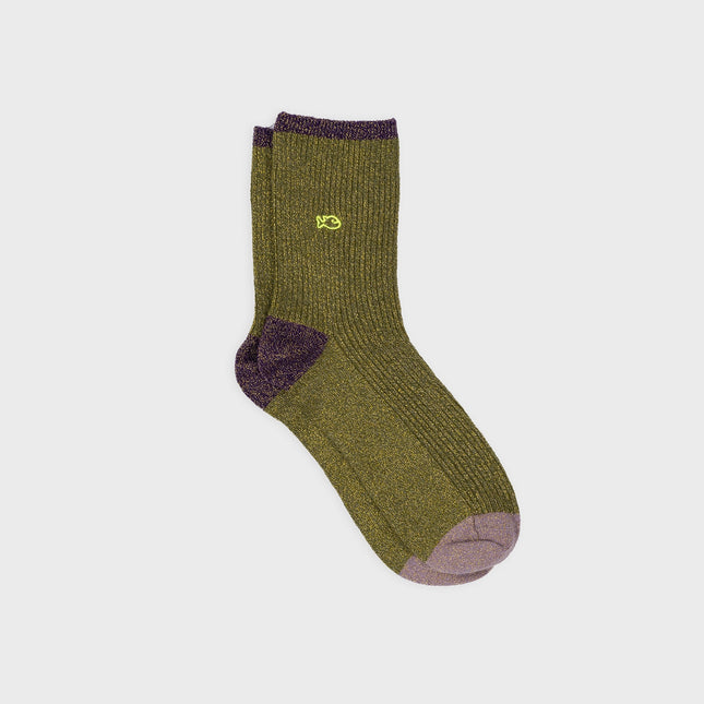 Glittery Socks - Vintage Olive - One size: 37/40