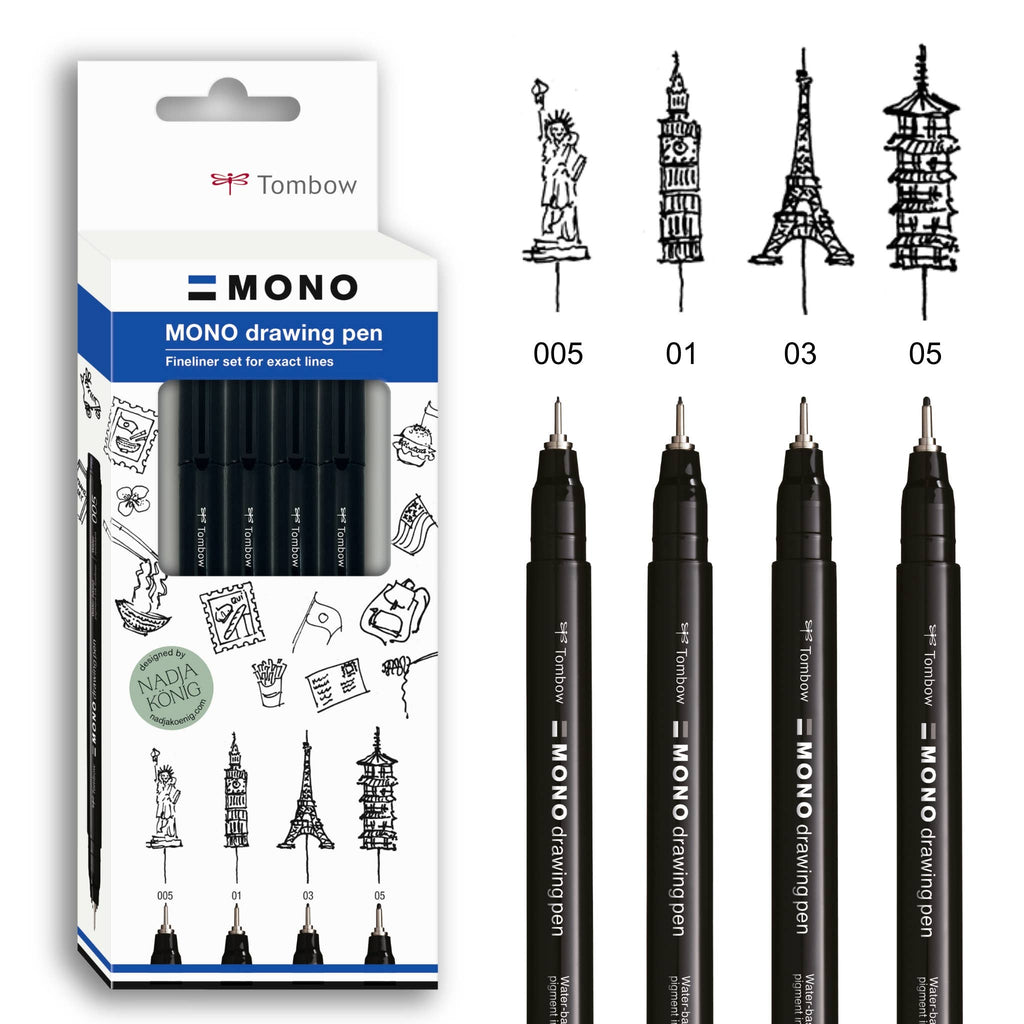 Tombow MONO Tekenpen Fijne Punt Set