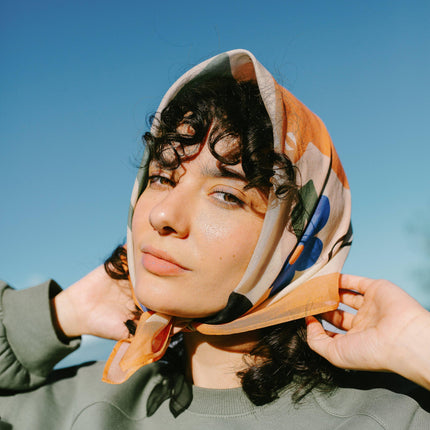 Silk & Cotton Scarf - Forest Day