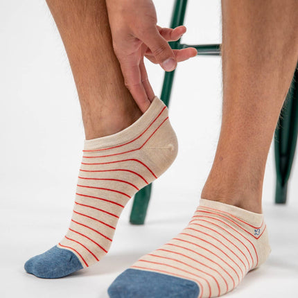 Cotton Ankle Socks - Striped - One size: 41/46