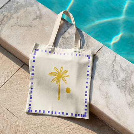 100% Cotton Tree Tote Bag - Palm