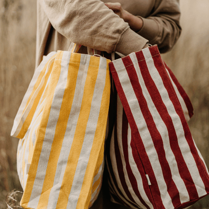 Organic Tote - Stripes - Pink - Harman Shop & Atelier