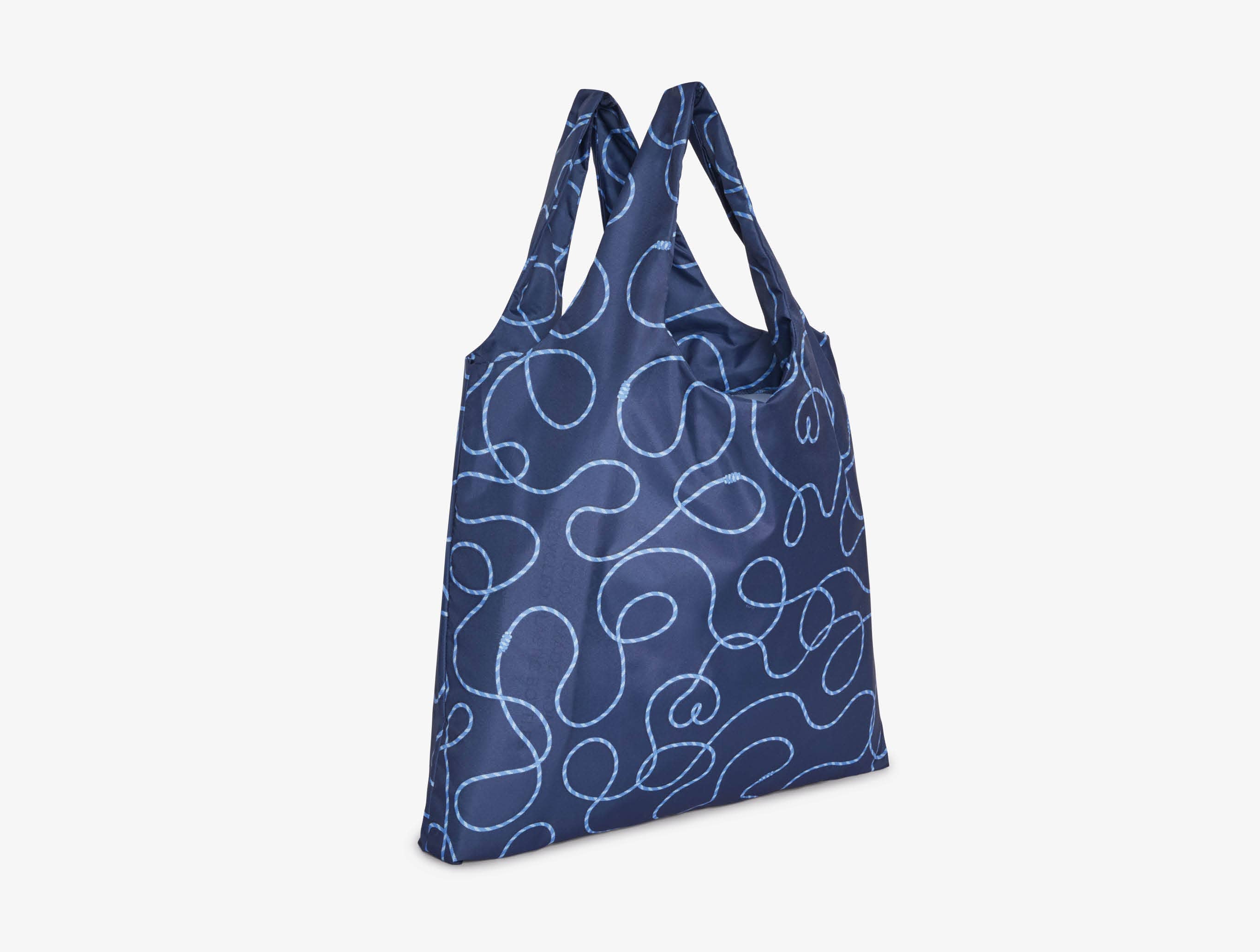 Waterdichte opvouwbare tas - koorden - donkerblauw