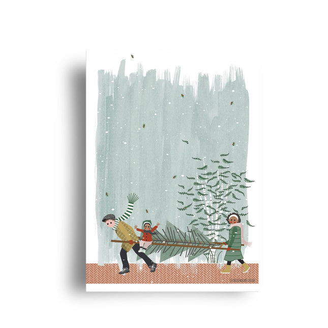 Postcard - Christmas - How to get that tree - Harman Shop & Atelier