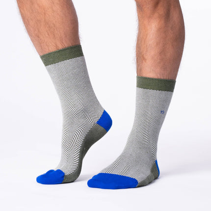 Combed Cotton Socks - Chevron Forest - One size: 41/46 - Harman Shop & Atelier