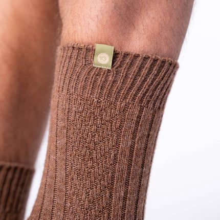Wool Socks - Brown - One size: 41/46 - Harman Shop & Atelier