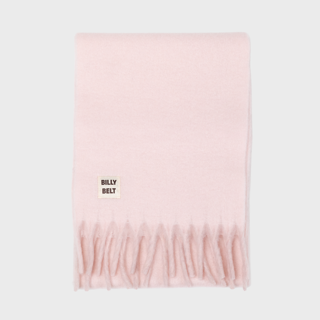 Wide Mixed Wool Scarf - Light Pink