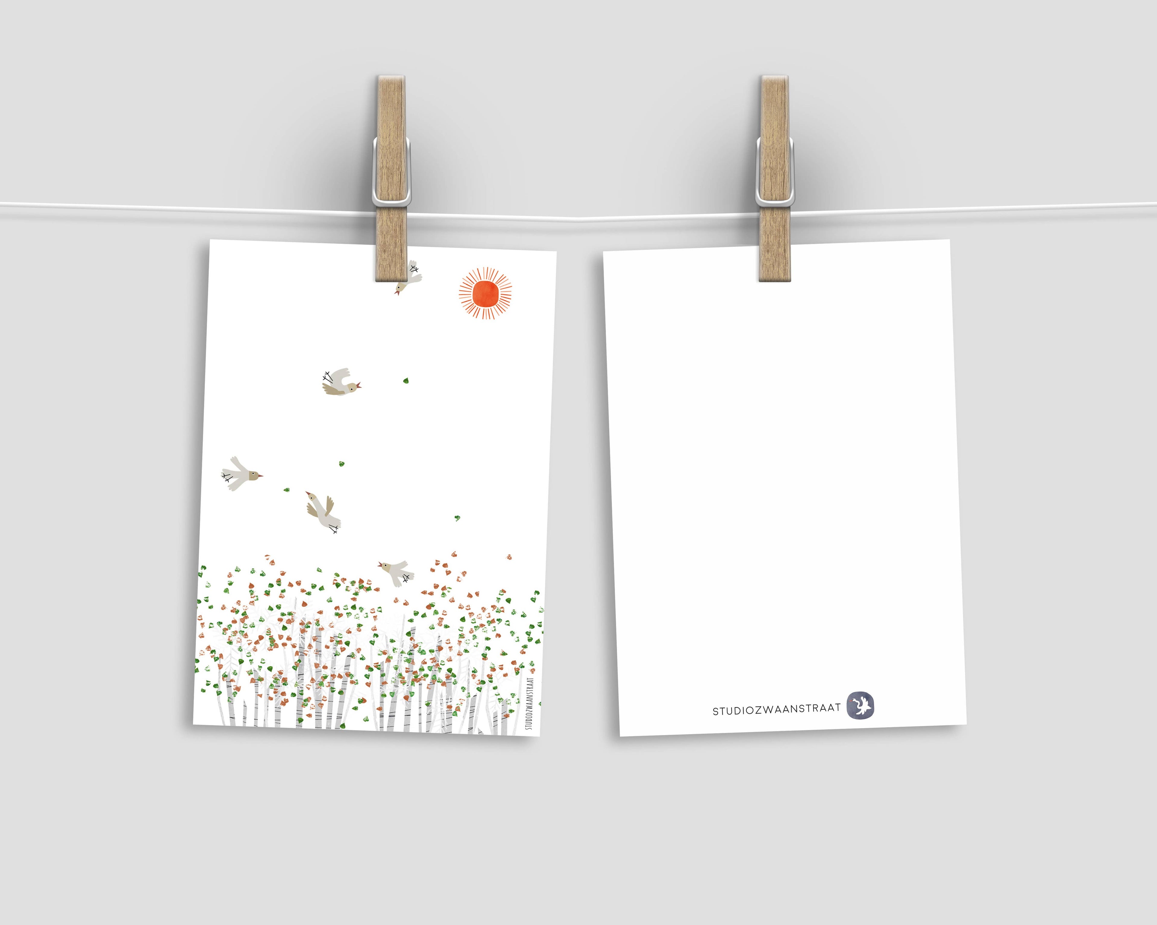 Postkaart - De lente hangt in de lucht