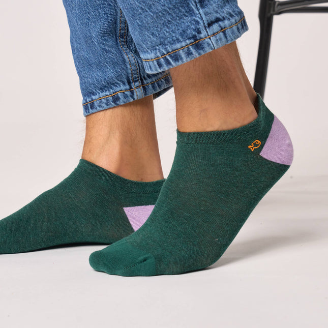 Cotton Ankle Socks - Green - One size: 41/46